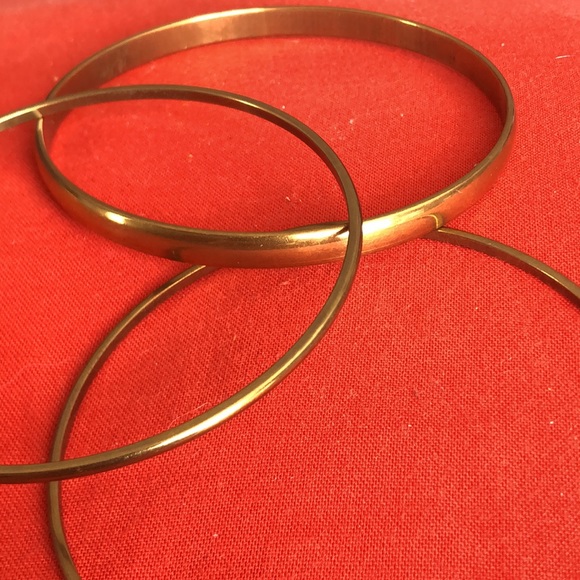 Set of Three (3) Vintage Brasstone Metal Bangels - Picture 2 of 8